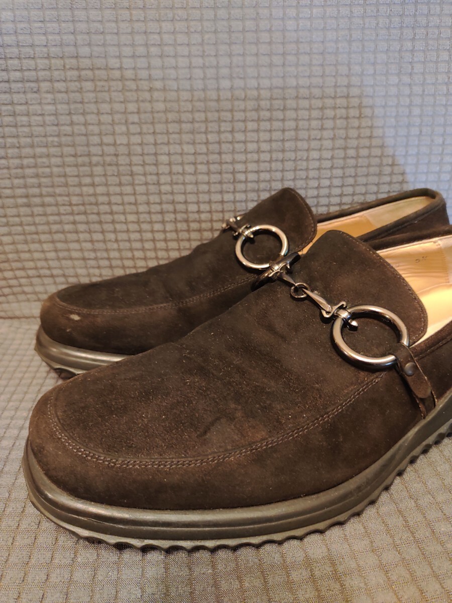 チョザーレパチョッティ CESARE PACIOTTI 靴 革靴 ローファー スリッポン スウェード ブラウン 5.5 24.5cm メンズ 6S-5800 【完動品】_画像3