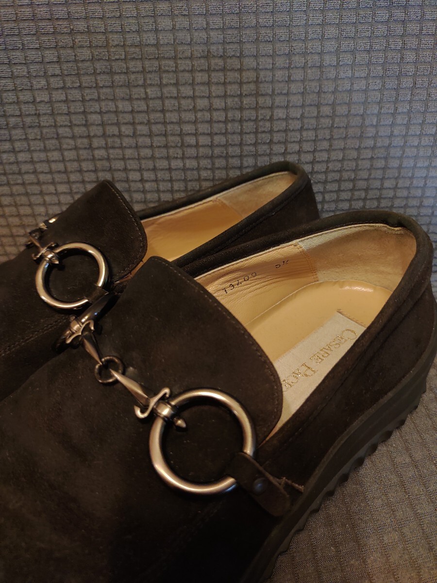 チョザーレパチョッティ CESARE PACIOTTI 靴 革靴 ローファー スリッポン スウェード ブラウン 5.5 24.5cm メンズ 6S-5800 【完動品】_画像4