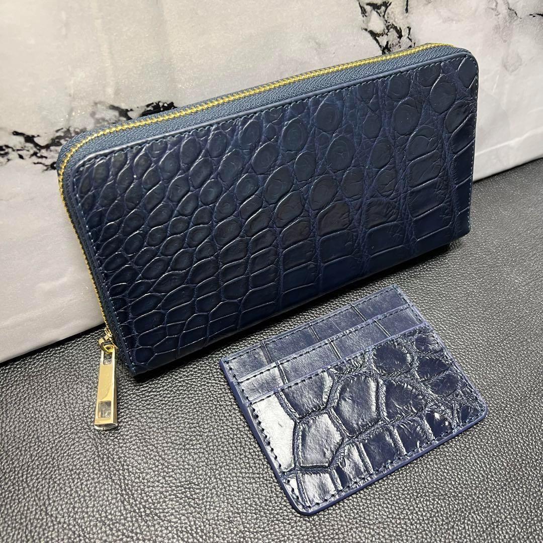新品】クロコダイル 長財布 名刺入れ 本革 シャイニング セット 新品】クロコダイル 長財布 名刺入れ 本革 シャイニング セット