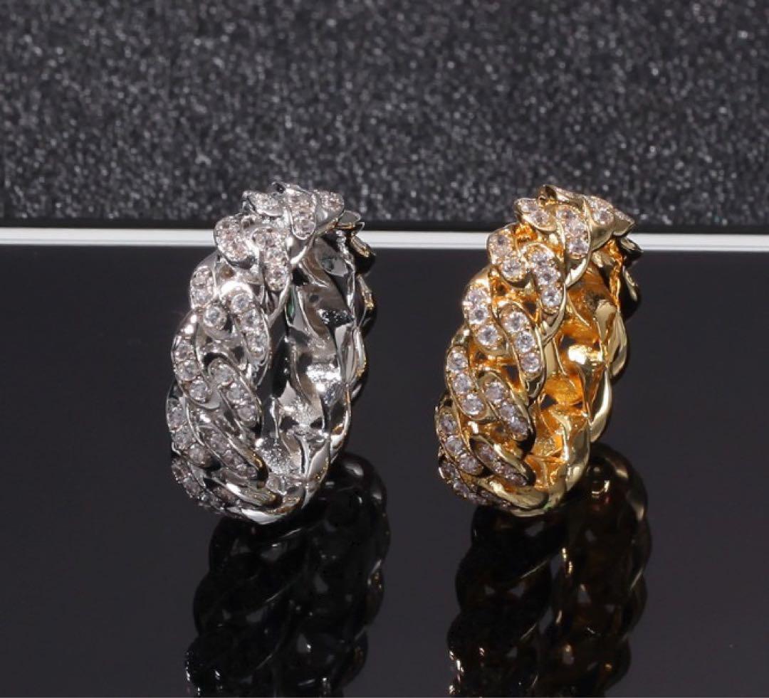 【新品】指輪 リング メンズ シルバー ゴールド 當(dāng)?shù)甏?クロス付き 19號