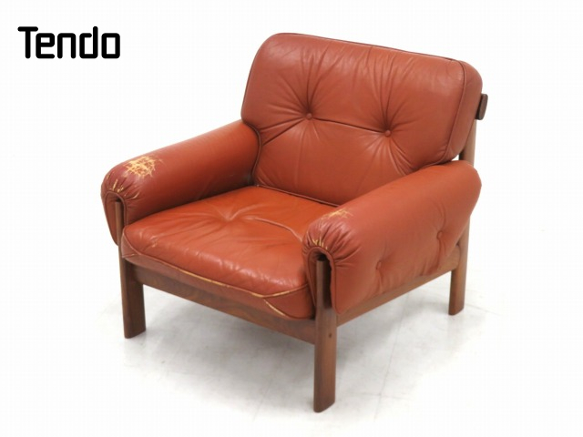 rtg146C★天童木工★ブラジリアン天童★ブラジレイラ★ブラジリアンローズウッド★本革★レザー★1人掛けソファ★イージーチェア検剣持勇