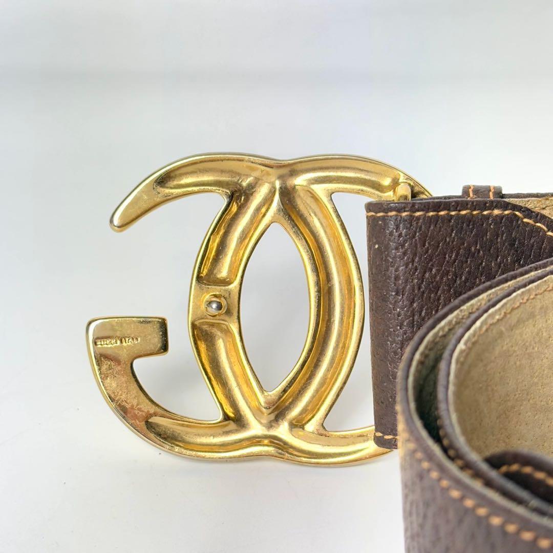GUCCI グッチ ベルト インターロッキング ゴールド ブラウン GUCCI グッチ ベルト インターロッキング ゴールド ブラウン