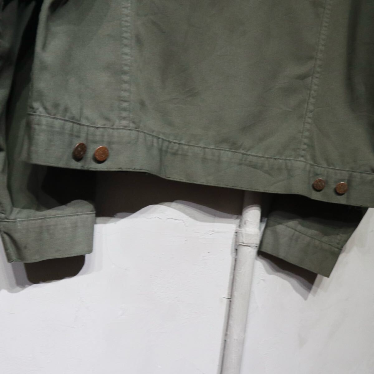 60-70s ROEBUCKS low задний s Western yoke dolizla- жакет Work блузон оливковый одноцветный USA America б/у одежда Vintage 