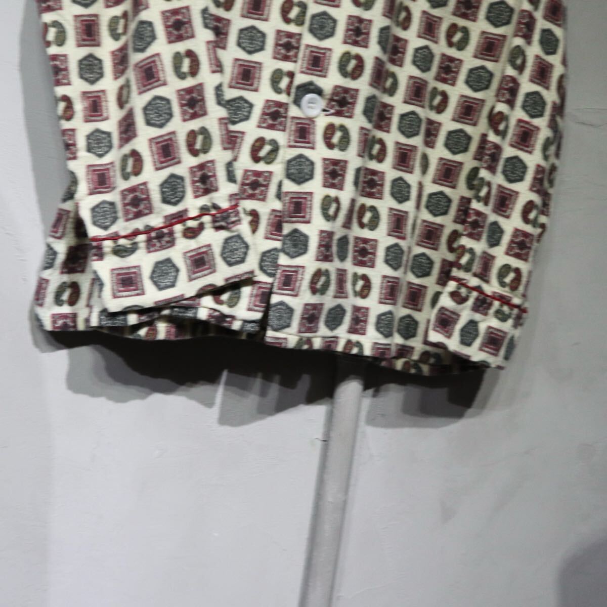 【即決】60-70s Mr.JAM パジャマシャツ 紋章柄 総柄 長袖 古着 ヴィンテージ ビンテージ 18_画像5