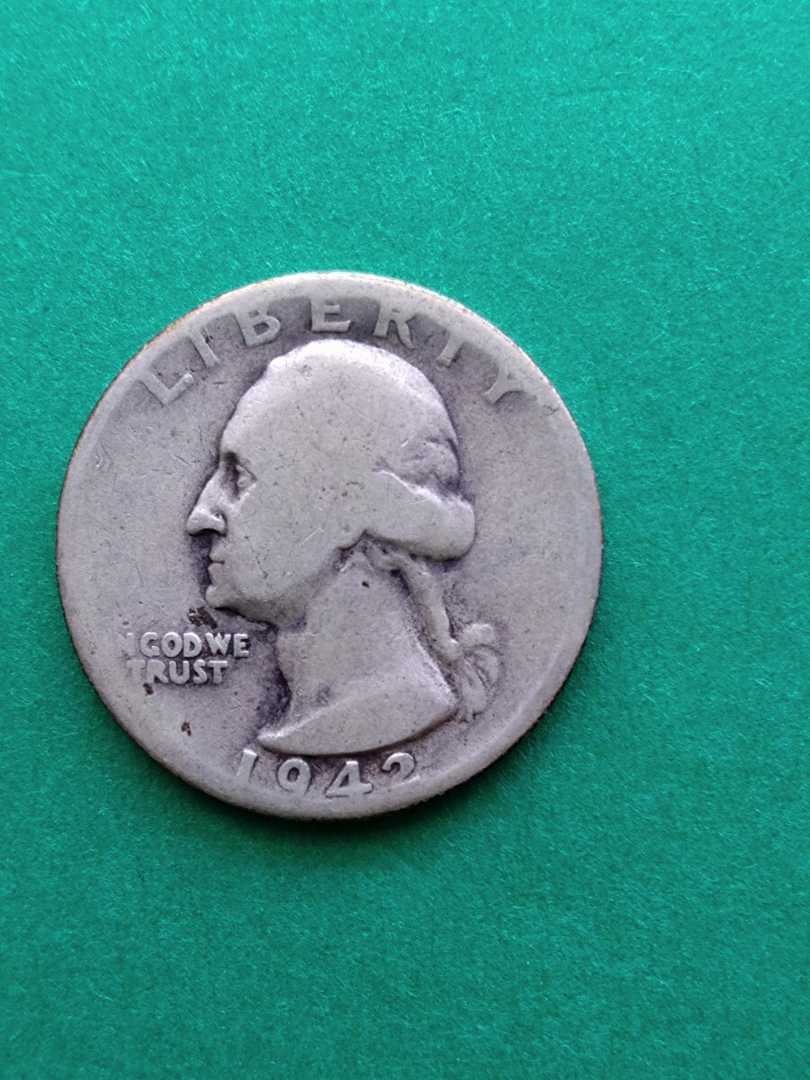 外国コイン アメリカ (Rー861) 古銭 25セント銀貨 1942 外国コイン アメリカ (Rー861) 古銭 25セント銀貨 1942