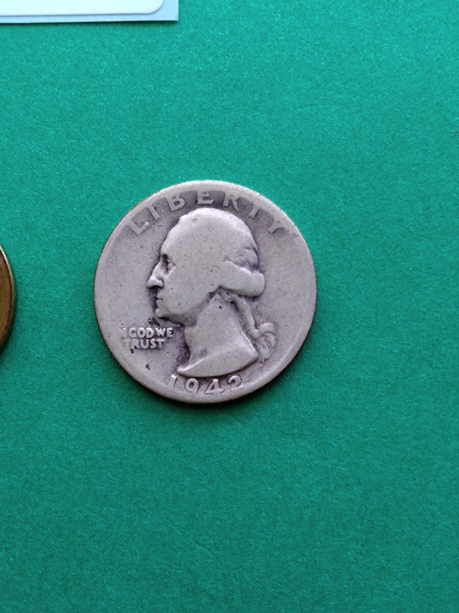 外国コイン アメリカ (Rー861) 古銭 25セント銀貨 1942 外国コイン アメリカ (Rー861) 古銭 25セント銀貨 1942