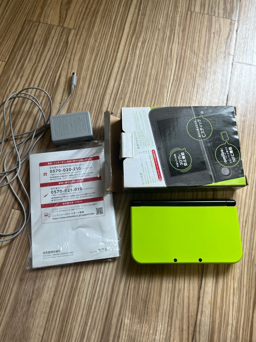 Newニンテンドー3DS LL ライム×ブラック 美中古完品 純正 Newニンテンドー3DS LL ライム×ブラック 美中古完品 純正