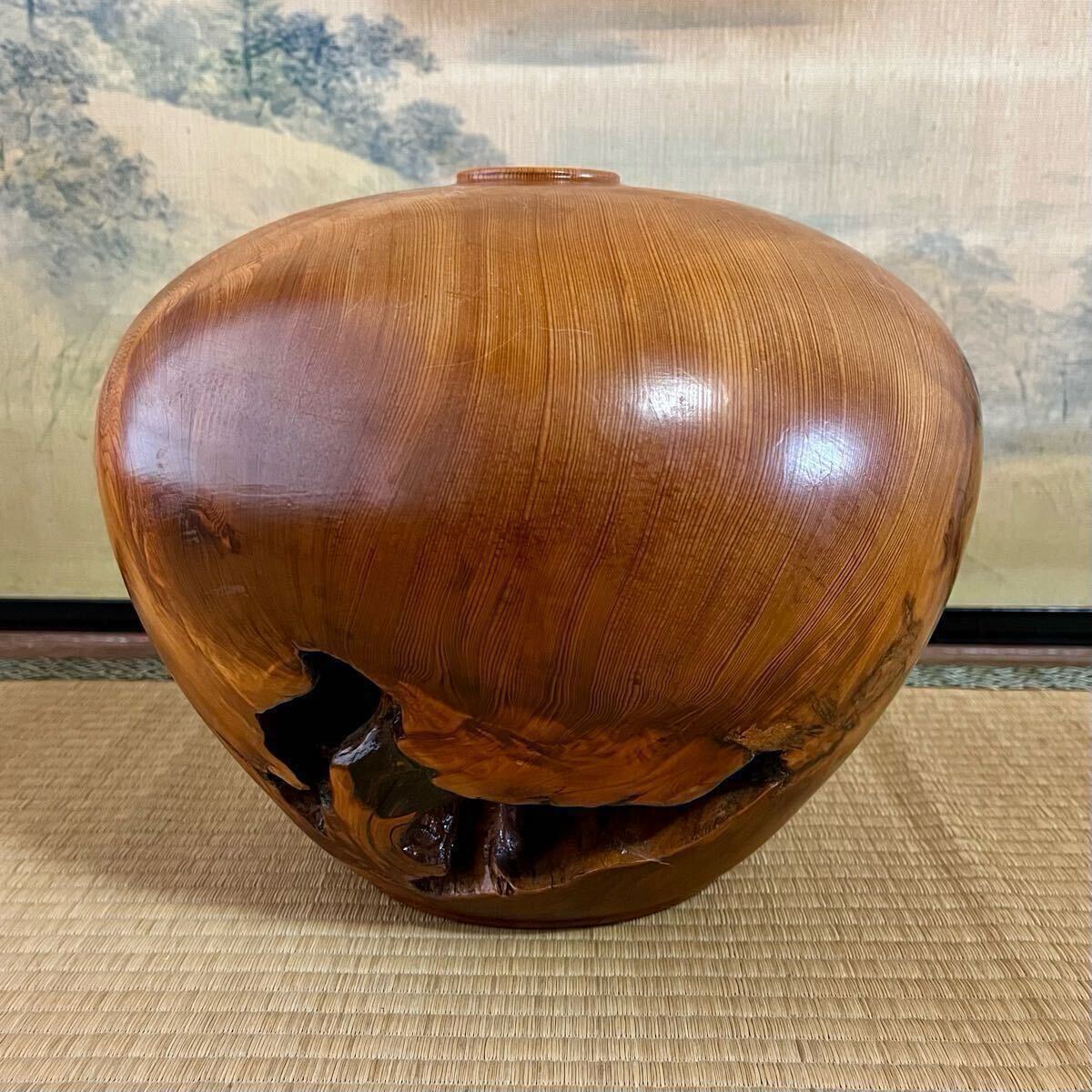 屋久杉 壺 花瓶 置物 木製 花器 インテリア アンティーク 屋久杉 壺 花瓶 置物 木製 花器 インテリア アンティーク