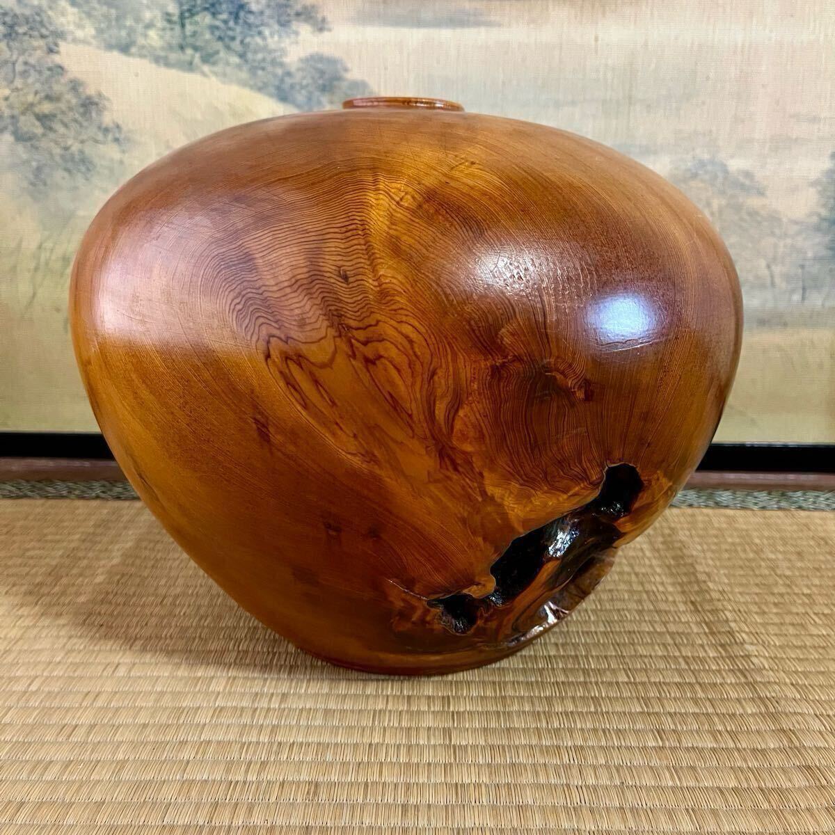 屋久杉 壺 花瓶 置物 木製 花器 インテリア アンティーク 屋久杉 壺 花瓶 置物 木製 花器 インテリア アンティーク