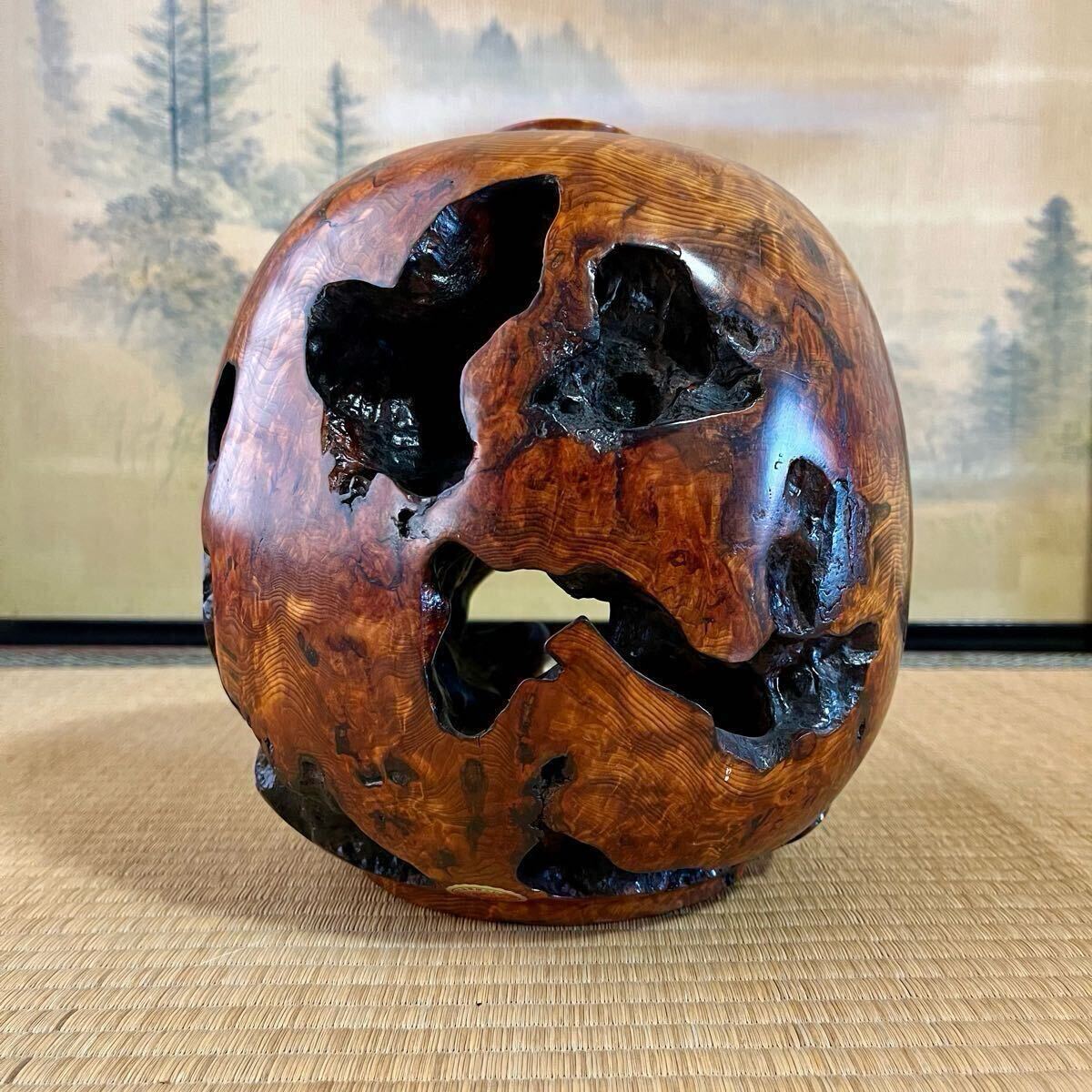 ☆【希少 泡瘤 蓮根】屋久杉 花瓶 花器 花入 壷 壺 華道 ☆【希少 泡瘤 蓮根】屋久杉 花瓶 花器 花入 壷 壺 華道