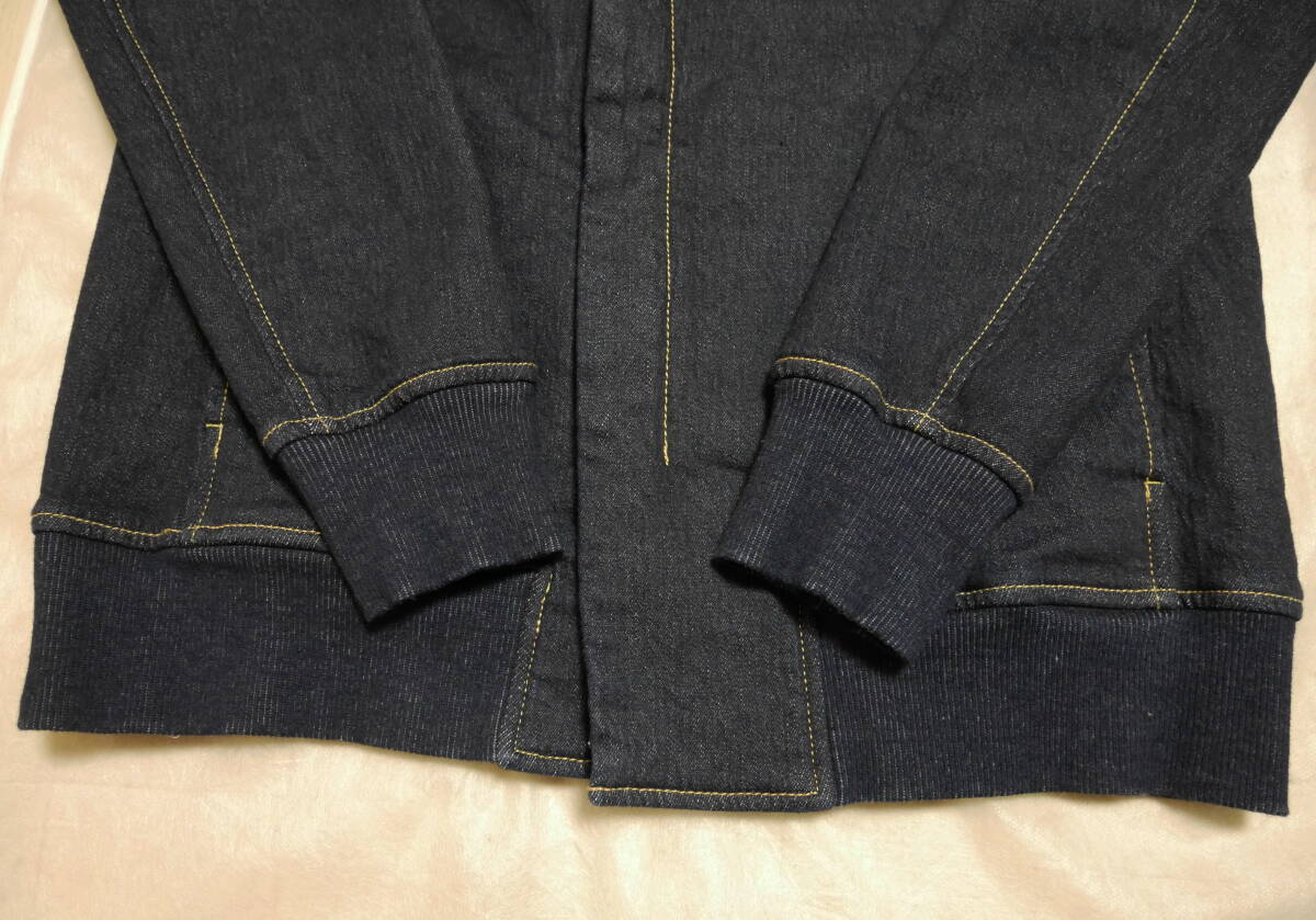 美品☆22SS　WJK　定価3.9萬円　春夏物　ストレッチジャージデニム　riders parka ライダースラップフードパーカー　サイズM