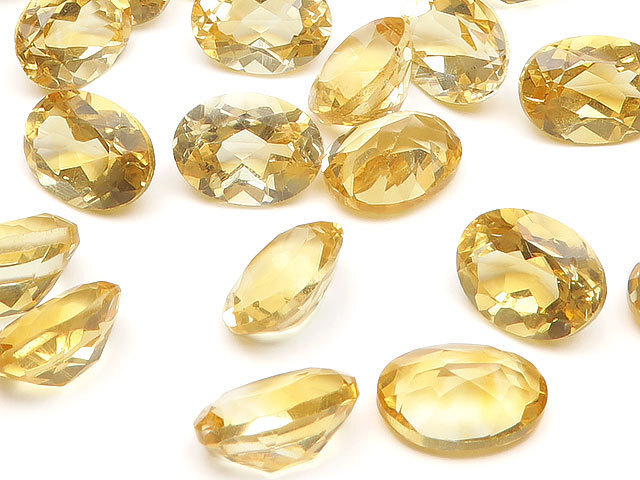 シトリン オーバルファセットカット ルース 8×6mm 5コ販売 / 82-12 ST8LO
