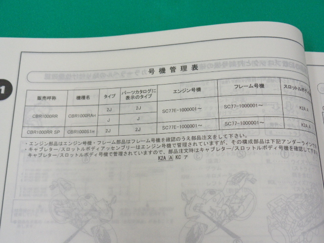 CBR1000RR/CBR1000RR SP каталог запчастей 1 версия эпоха Heisei 29 год 3 месяц выпуск 