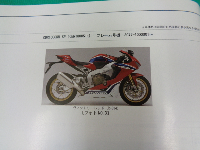 CBR1000RR/CBR1000RR SP каталог запчастей 1 версия эпоха Heisei 29 год 3 месяц выпуск No.2