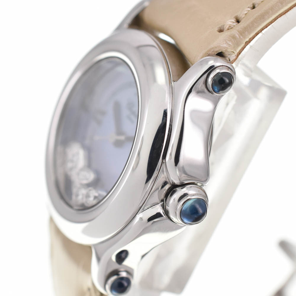 ショパール Chopard 27/8245-23 ハッピースポーツ ムービングフィッシュ 2P&Fダイヤ クォーツ レディース 美品 N#137810