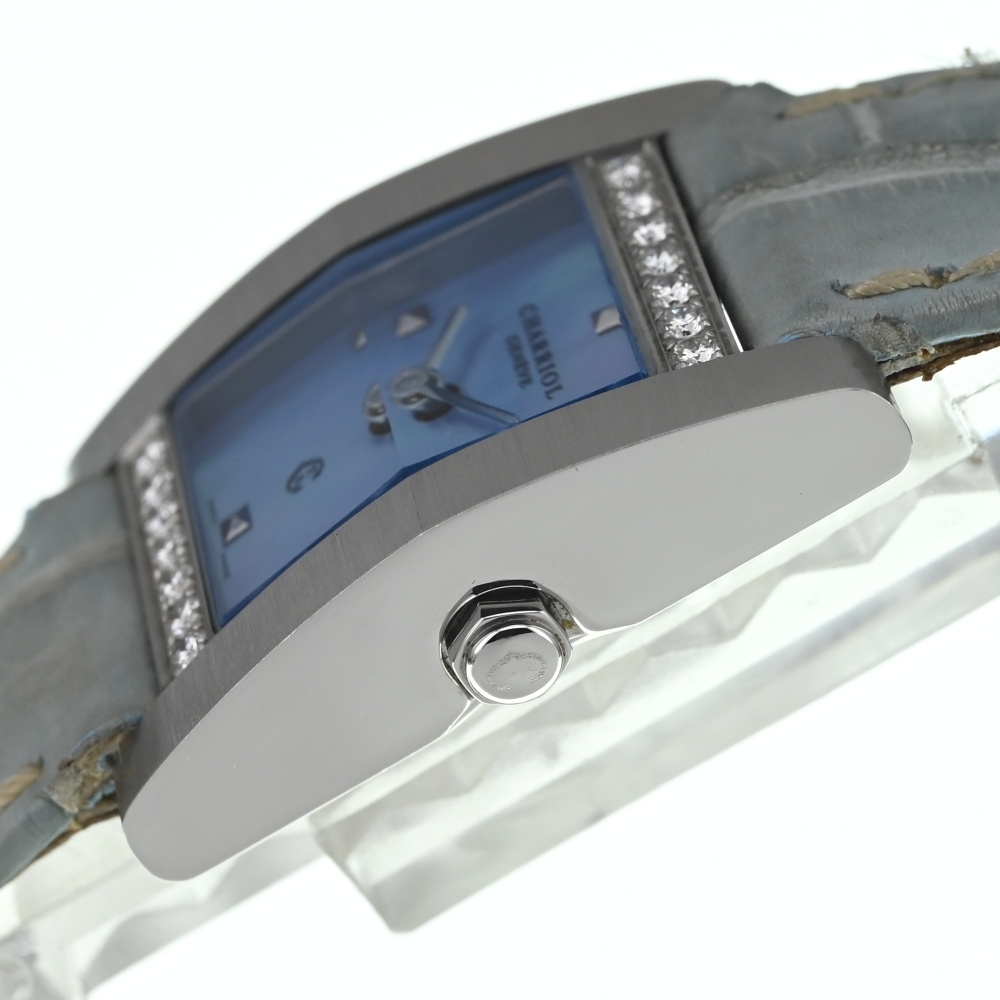 値下 シャリオール CHARRIOL MGVSPD776862 メジェーブ ダイヤモンドベゼル クォーツ レディース 良品 B#135699