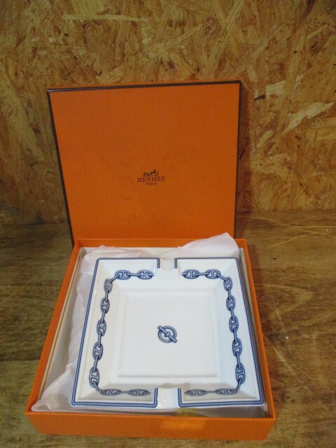 ☆0408☆HERMES エルメス 灰皿 アッシュトレイ シェーヌダンクル ☆0408☆HERMES エルメス 灰皿 アッシュトレイ シェーヌダンクル