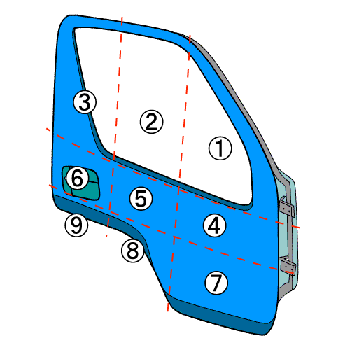 [KBT] Minicab V-U42T правая передняя дверь MB637627