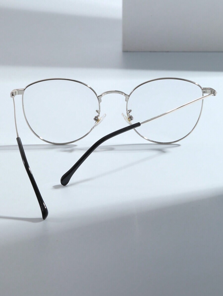 アクセサリー レディース メガネ 1個(gè) 新デザイン トランジションレンズ メタルフレームメガネ、足部デコレーション シルバーキャッ