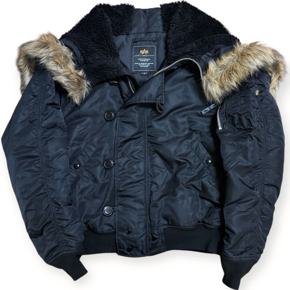 ALPHA INDUSTRIES 脱着式エコファー TYPE N-2B フライト ALPHA INDUSTRIES 脱着式エコファー TYPE N-2B フライト