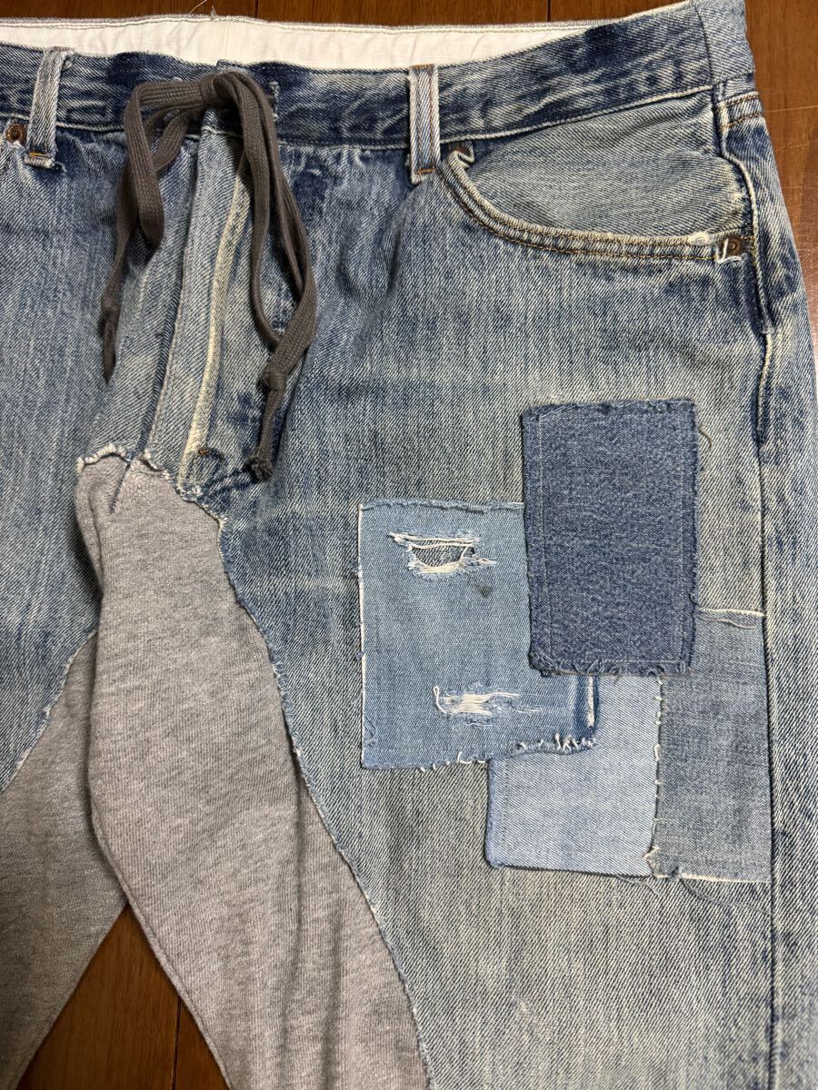 GREG LAUREN グレッグローレン 50/50 DENIM TERRY LONG PANT 再 GREG LAUREN グレッグローレン 50/50 DENIM TERRY LONG PANT 再