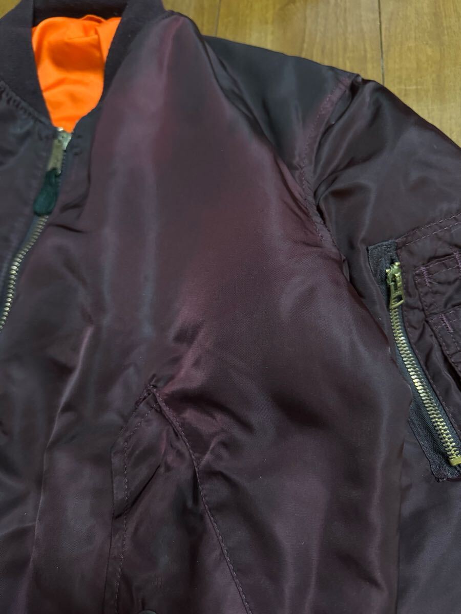 稀少色ボルドー ALPHA INDUSTRIES 80s 三本タグ USA製 MA-1