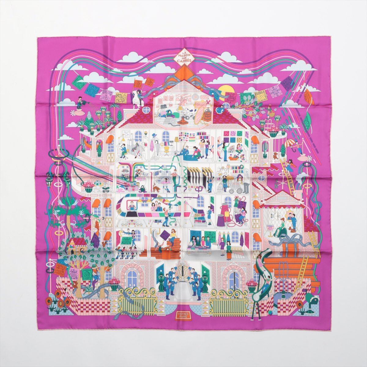 1円□極美品□エルメス□カレ 90 La Maison des Oiseaux 1円□極美品□エルメス□カレ 90 La Maison des Oiseaux