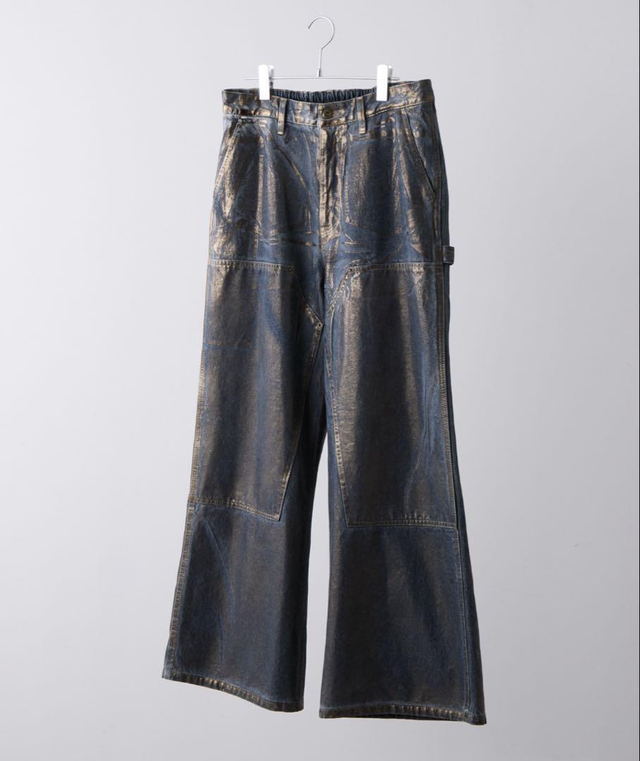 完売品』【CLEL】特殊加工ダブルニーデニムパンツ ブルー XS 完売品』【CLEL】特殊加工ダブルニーデニムパンツ ブルー XS