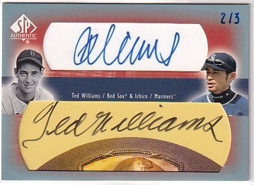 2003 SP Authentic ICHIRO/イチロー & TED WILLIAMS Dual Cuto 2003 SP Authentic ICHIRO/イチロー & TED WILLIAMS Dual Cuto