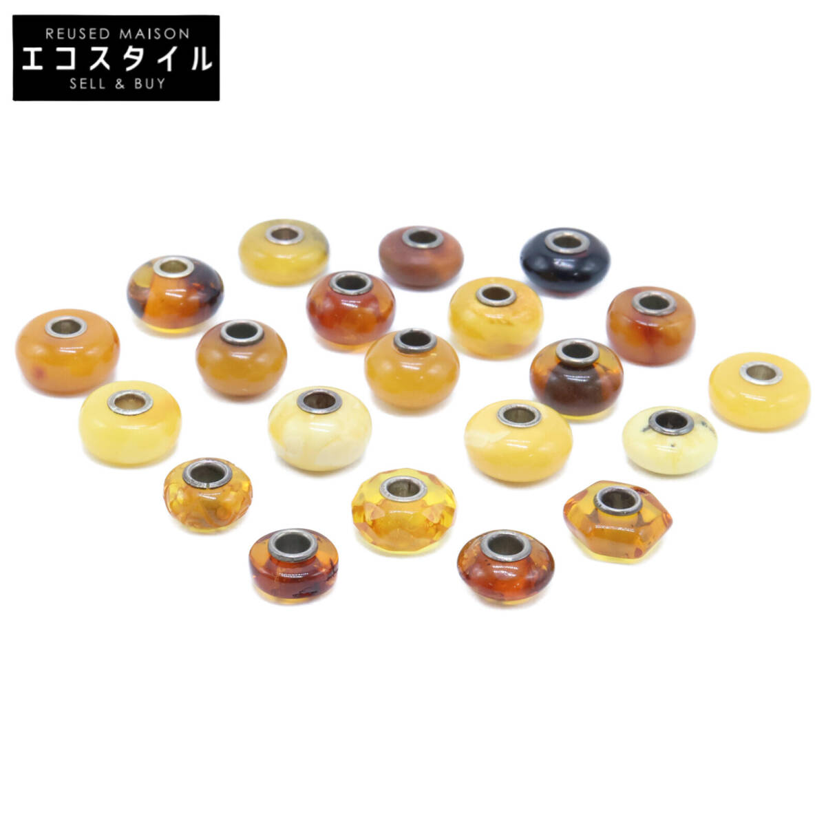 1円 TROLLBEADS トロールビーズ アンバー 琥珀 小ビーズ 21点 1円 TROLLBEADS トロールビーズ アンバー 琥珀 小ビーズ 21点