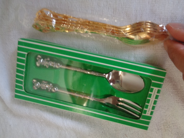  Tokyo Disney Land Mickey & minnie вилка & ложка и позолоченный нержавеющая сталь ложка 5 шт. комплект / итого 7шт.@/ не использовался прекрасный товар - товары долгосрочного хранения 