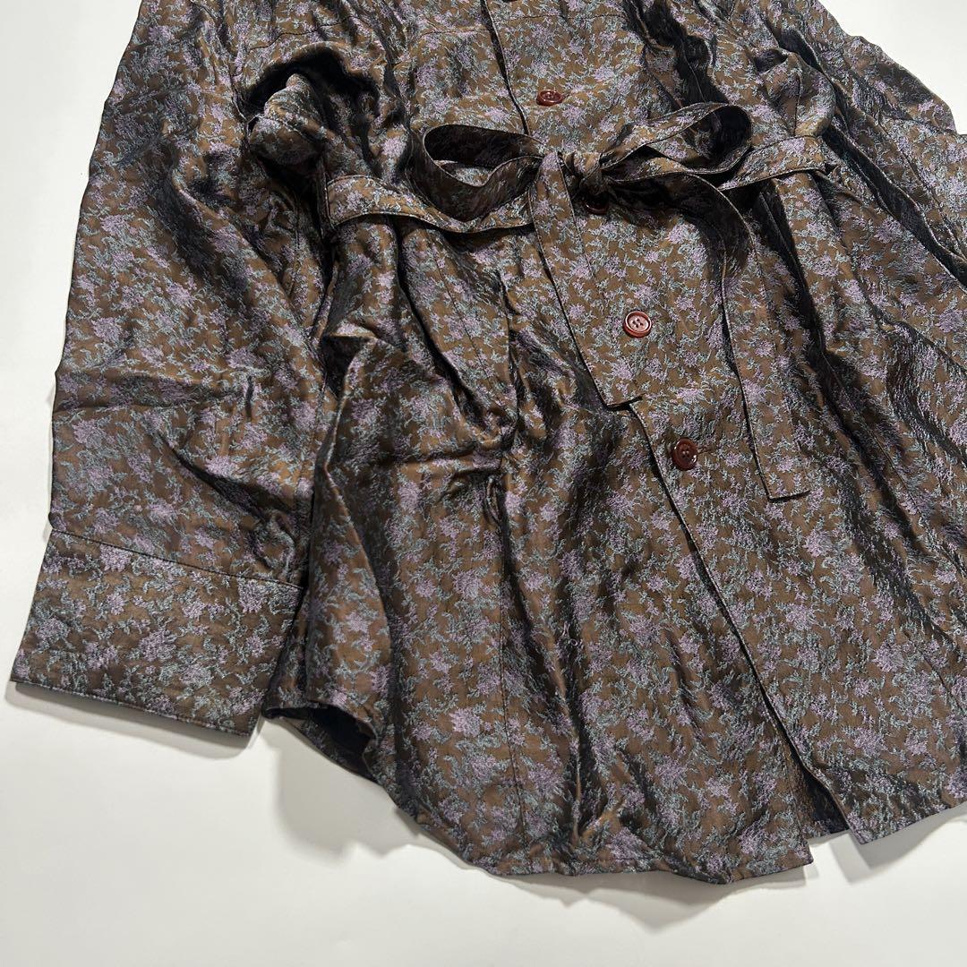 美品】BELPER ベルパー ジャガード シャツ ジャケット ベルト 美品】BELPER ベルパー ジャガード シャツ ジャケット ベルト