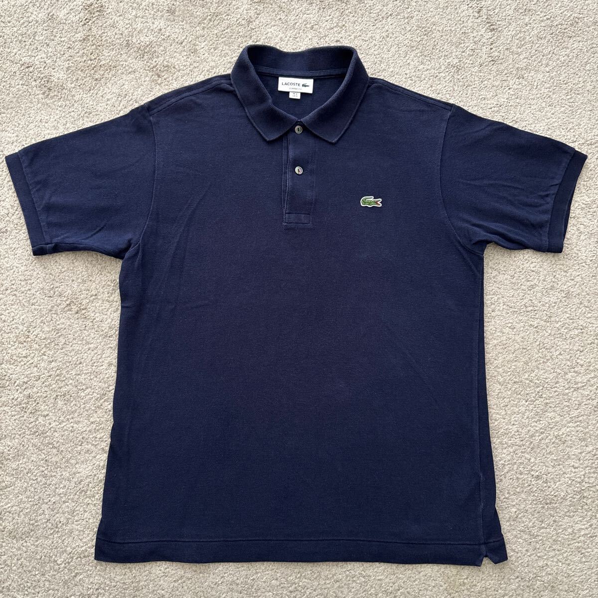 日本製 LACOSTE ラコステ L1212 鹿の子 ネイビー ポロシャツ 日本製 LACOSTE ラコステ L1212 鹿の子 ネイビー ポロシャツ