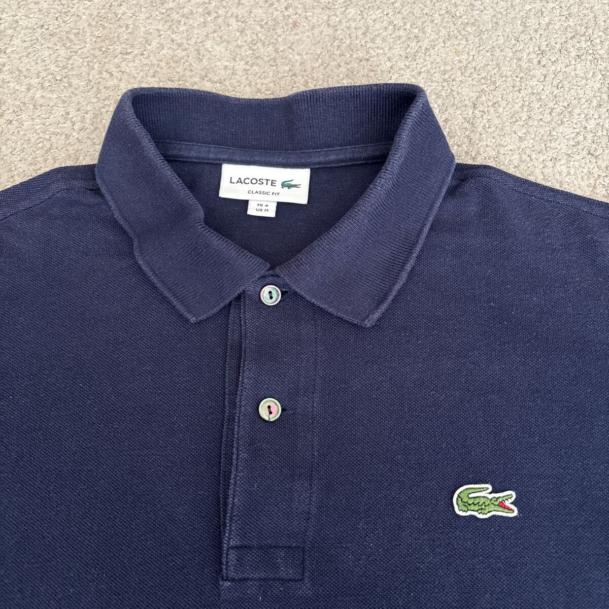 日本製 LACOSTE ラコステ L1212 鹿の子 ネイビー ポロシャツ 日本製 LACOSTE ラコステ L1212 鹿の子 ネイビー ポロシャツ
