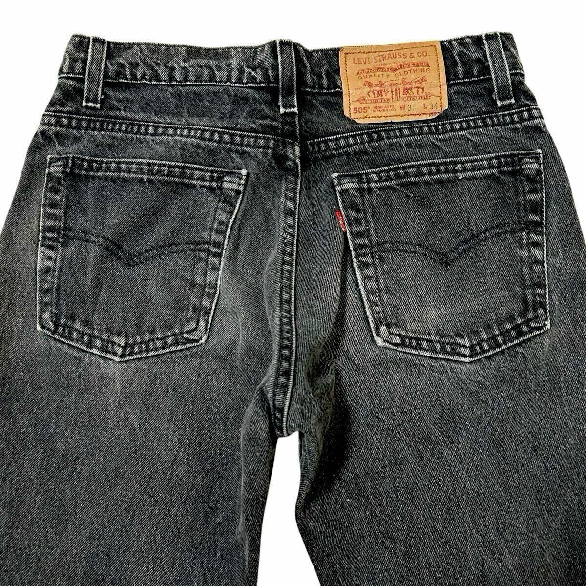 90s USA製 LEVI'S 505 ブラックデニム サルファブラック 後染め 90s USA製 LEVI'S 505 ブラックデニム サルファブラック 後染め