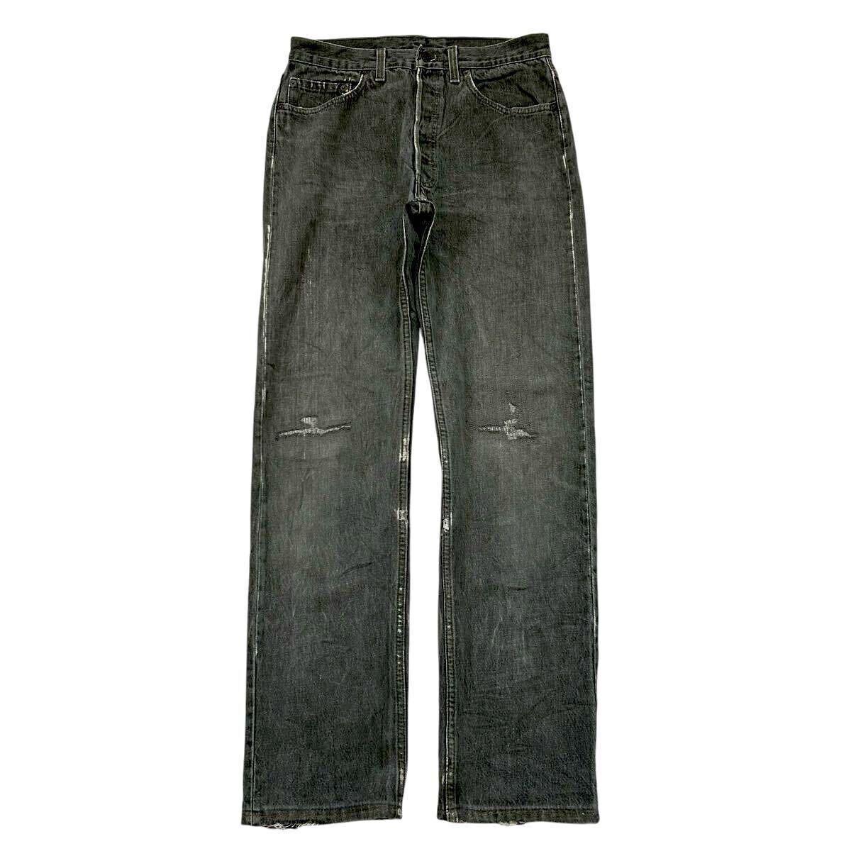 先染め 90s LEVI'S 501 USA製 ブラックデニム W32 L34 先染め 90s LEVI'S 501 USA製 ブラックデニム W32 L34