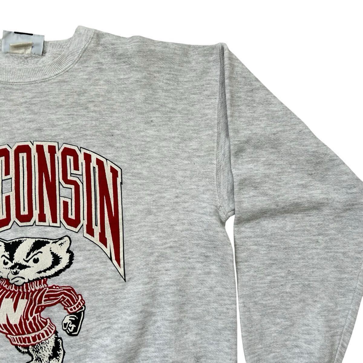 珍品 90s Lee WISCONSIN バイク 両面プリント スウェット USA製 珍品 90s Lee WISCONSIN バイク 両面プリント スウェット USA製