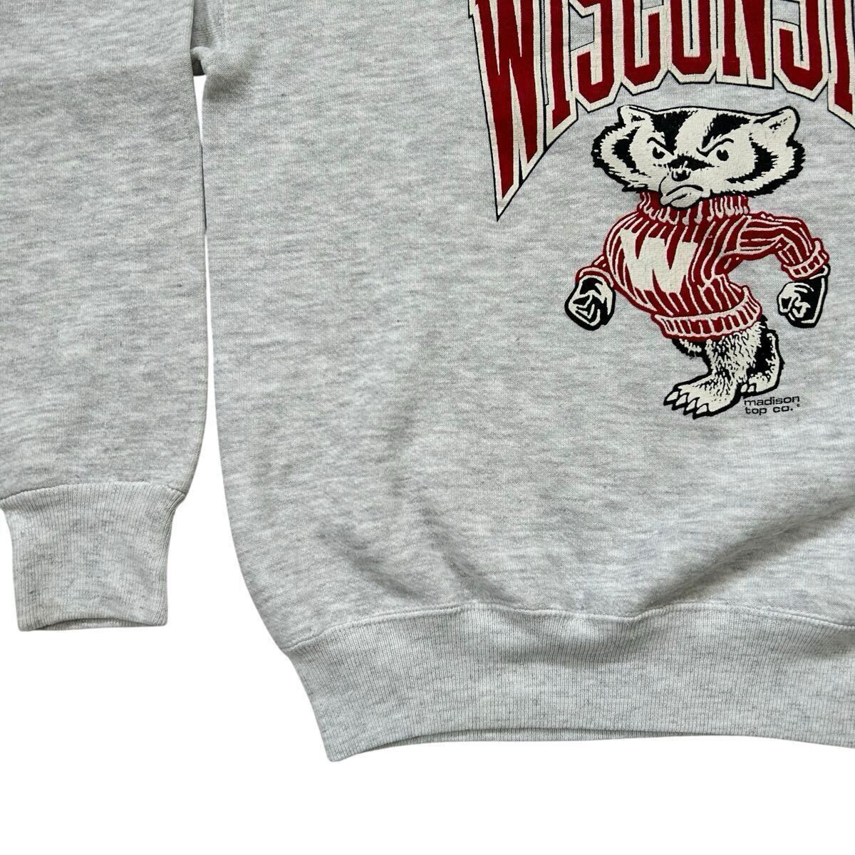 珍品 90s Lee WISCONSIN バイク 両面プリント スウェット USA製 珍品 90s Lee WISCONSIN バイク 両面プリント スウェット USA製