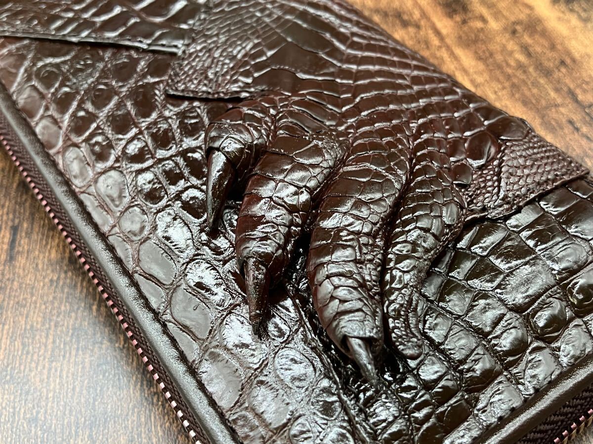 1円 シャム ワニ爪付き クロコダイル ワニ革 長財布 ラウンド 1円 シャム ワニ爪付き クロコダイル ワニ革 長財布 ラウンド