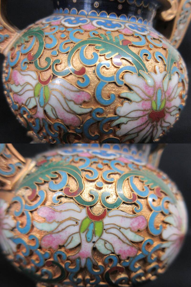 Am324 七宝焼 中国 景泰藍 獅子香炉 香合 骨董品 古美術(骨董 Am324 七宝焼 中国 景泰藍 獅子香炉 香合 骨董品 古美術(骨董