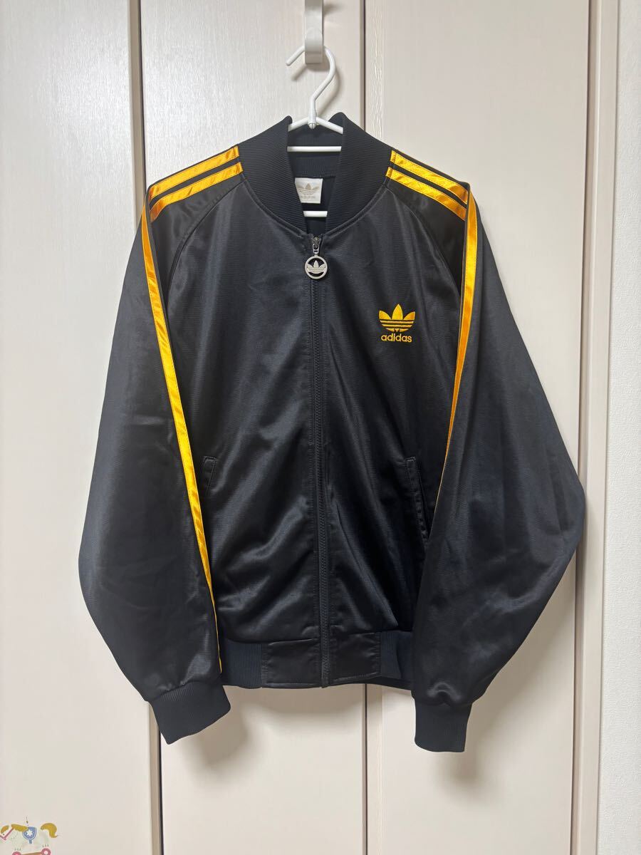 アディダス adidas ジャージ デサント 日本製 ブラック ゴールド アディダス adidas ジャージ デサント 日本製 ブラック ゴールド