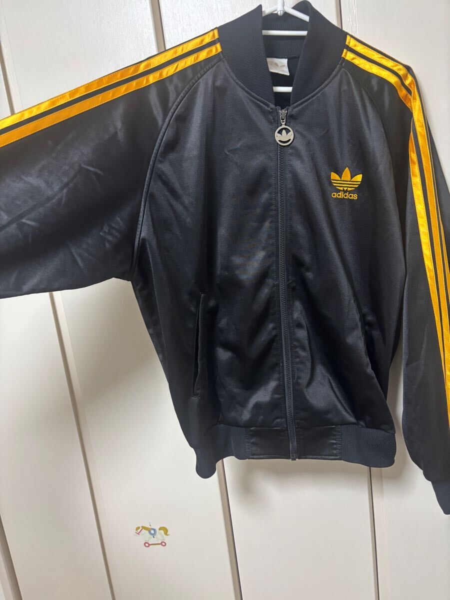 アディダス adidas ジャージ デサント 日本製 ブラック ゴールド アディダス adidas ジャージ デサント 日本製 ブラック ゴールド