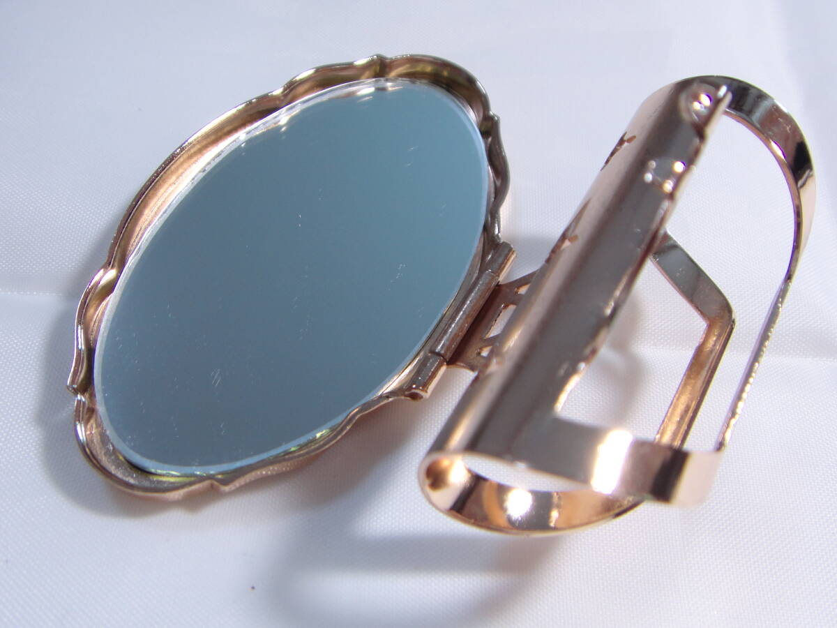 天然石 カーネリアン 口紅ケース 鏡付き リップカバー リップホルダー 未使用品 ヴィンテージ 昭和レトロ アンティーク D209_画像3