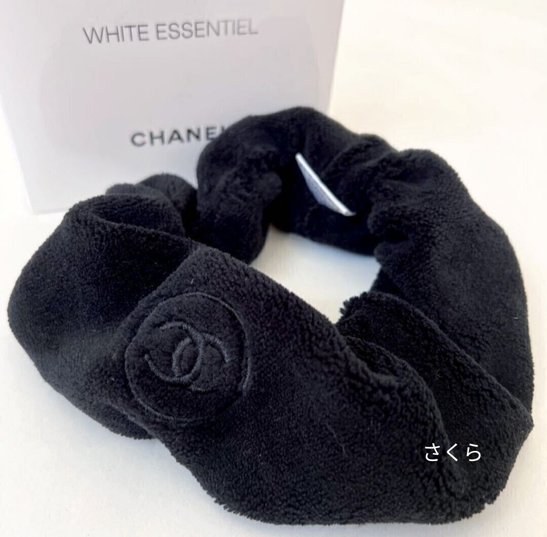 新品未使用シャネル CHANEL ブラックヘアバンド シュシュ 新品未使用シャネル CHANEL ブラックヘアバンド シュシュ