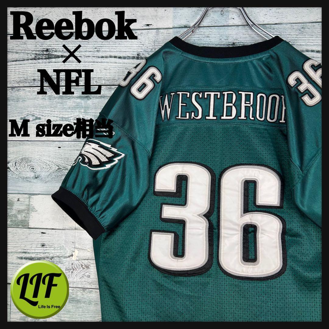 リーボック NFL 全刺繍 イーグルス アメフトゲームシャツ M相当 リーボック NFL 全刺繍 イーグルス アメフトゲームシャツ M相当