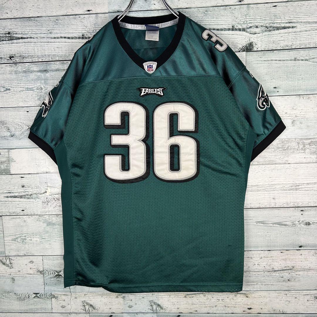 リーボック NFL 全刺繍 イーグルス アメフトゲームシャツ M相当 リーボック NFL 全刺繍 イーグルス アメフトゲームシャツ M相当
