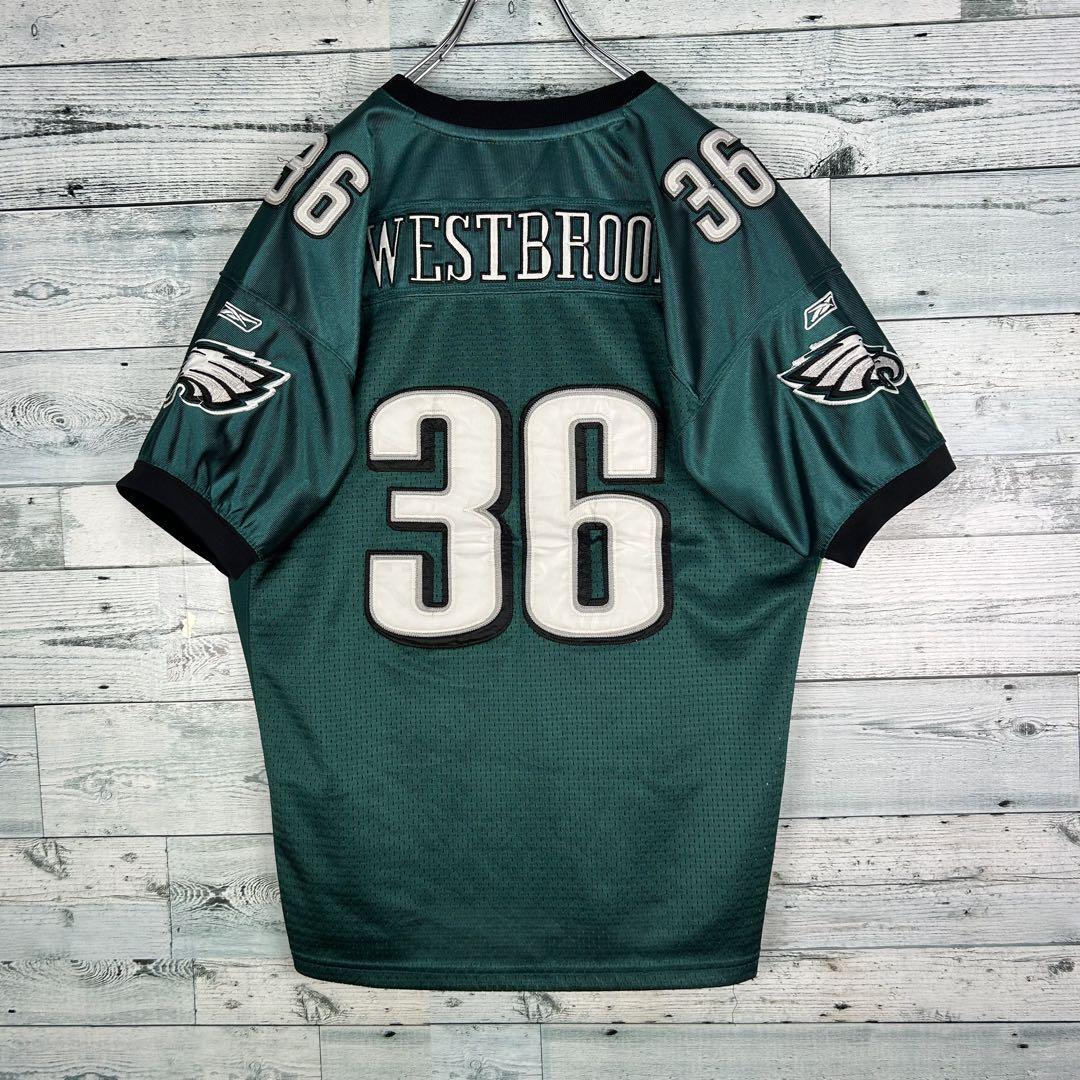 リーボック NFL 全刺繍 イーグルス アメフトゲームシャツ M相当 リーボック NFL 全刺繍 イーグルス アメフトゲームシャツ M相当
