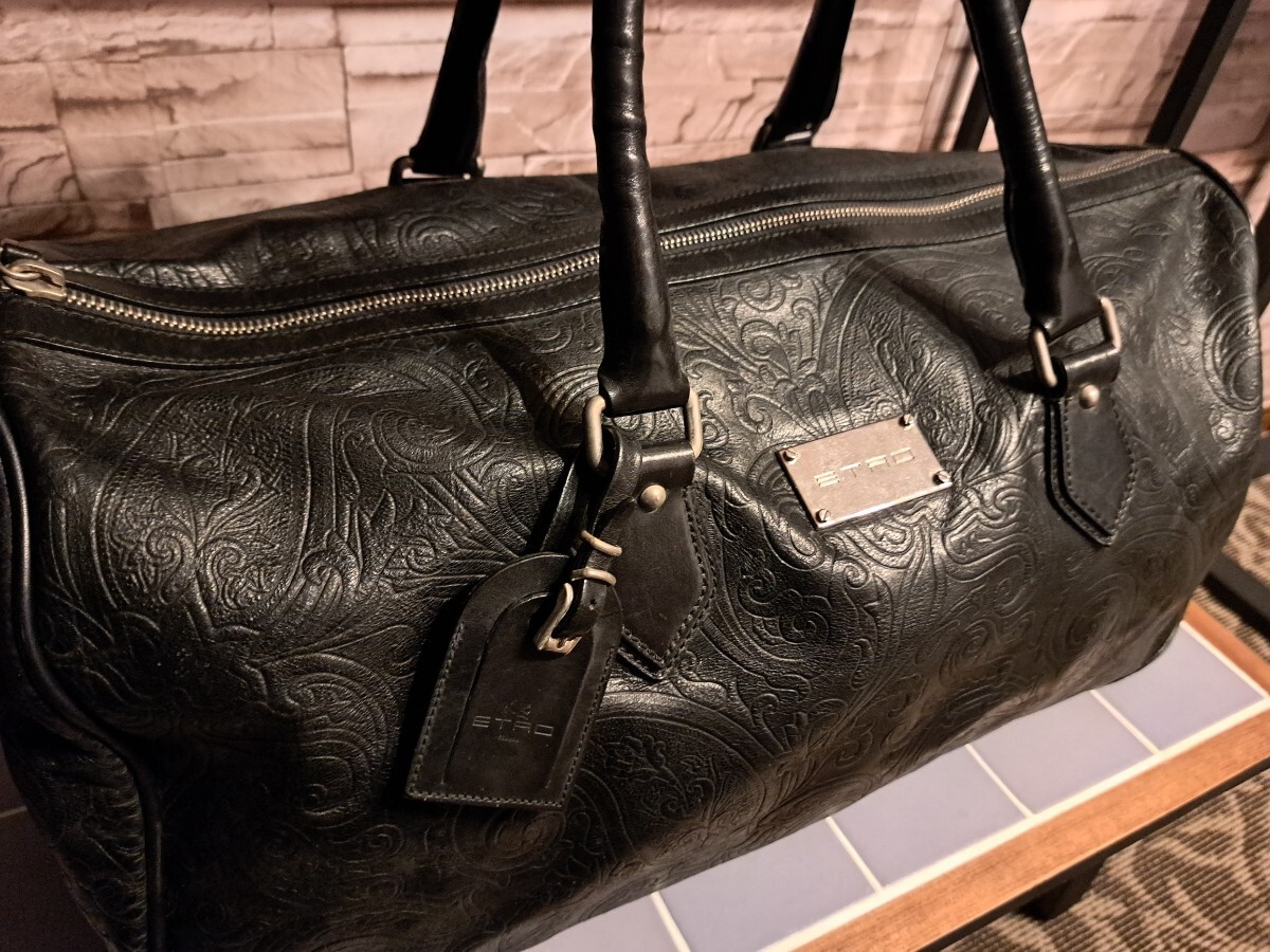ETRO エトロ マルゴット 型押し ペイズリー ボストンバッグ ETRO エトロ マルゴット 型押し ペイズリー ボストンバッグ