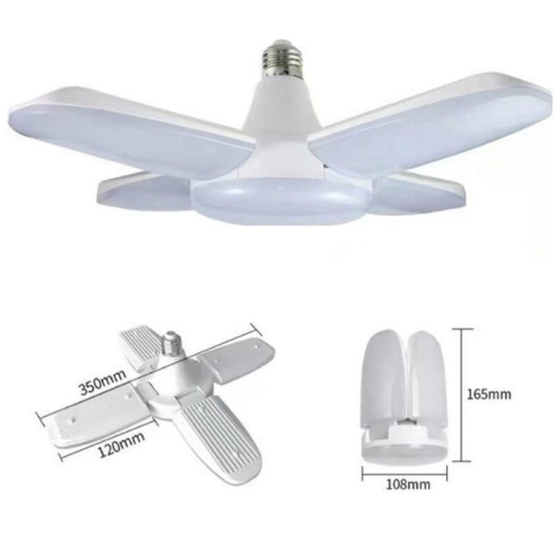 LED ガレージライト シーリングライト 蛍光燈 60W 5燈式 E26 E27 電球 晝白色 6500K 照明器具 天井照明 ペンダントライト 倉庫 2個セット