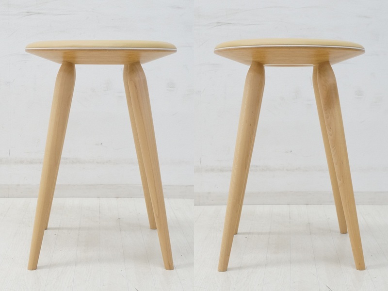 東ハ:【天童木工/Tendo】リングスツール ベージュ系 ② 高さ約44.7㎝ グッドデザイン賞受賞 丸椅子 リビングインテリア ★送料無(wú)料★